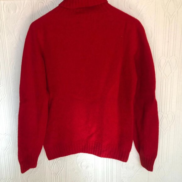 Like new - Bright lipstick red Scottish sweater turtleneck Harley of Scotland - Picture 5 of 5